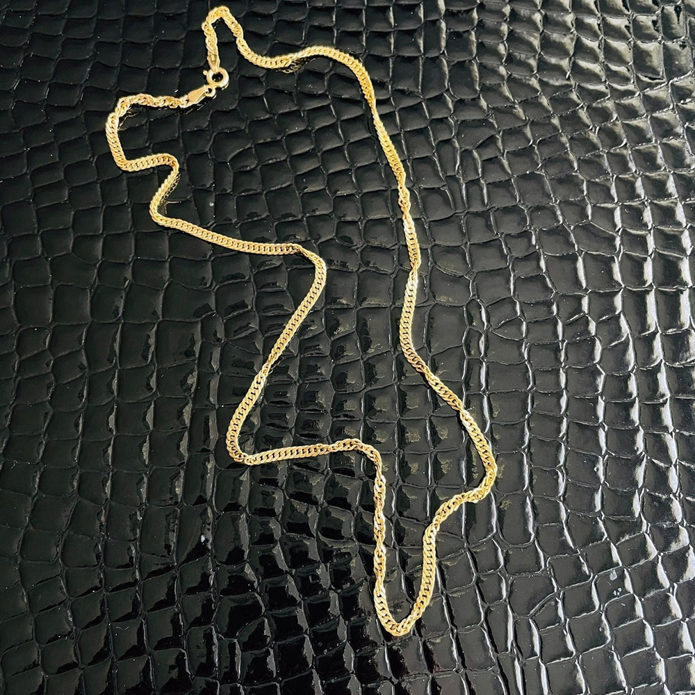 10k YELLOW GOLD TWISTED CURB CHAIN NECKLACE 20.5” - Picture 4 of 9